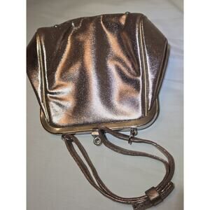 Vtg Ingber Metallic Gold Pink Capri Small Evening Bag Clutch Snap Closure Y2k